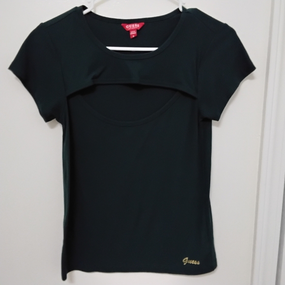 Guess Women's Dark Green Short Sleeve Top - Picture 2 of 4